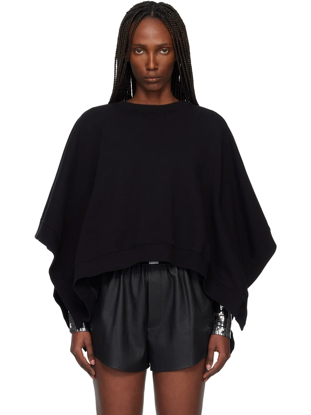 Black Unbrushed Jersey Sweatshirt - 1