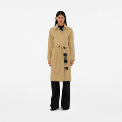 Burberry Long Reversible Check Wool Car Coat outlook