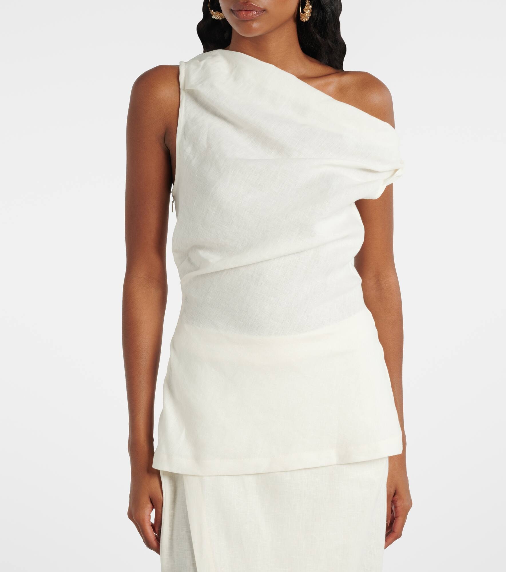 Suis asymmetric linen top - 5