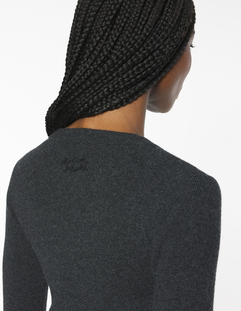 FINE RIB CASHMERE FITTED CARDIGAN 4