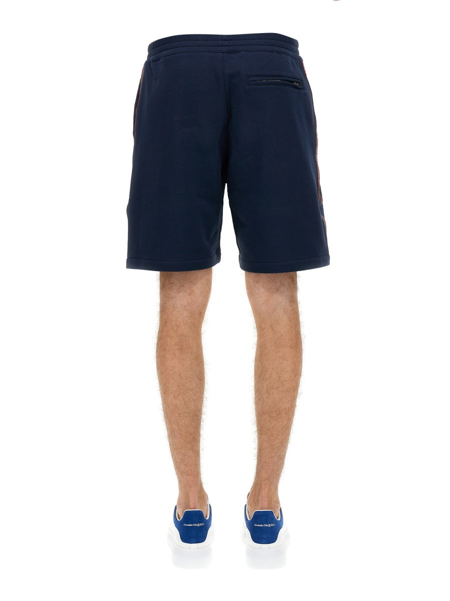 Alexander Mcqueen Men Bermuda Shorts With Selvedge Logo Band - 4