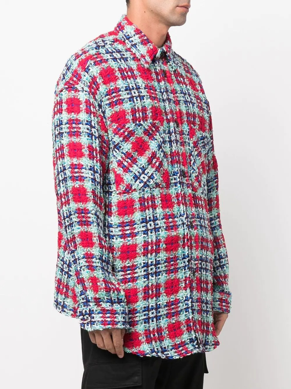 checked long-sleeved shirt - 3