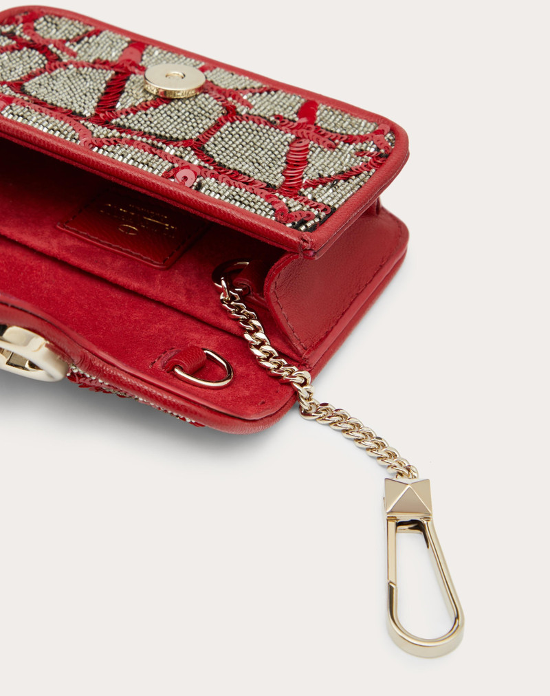 LOCÒ MICRO BAG WITH CHAIN WITH TOILE ICONOGRAPHE EMBROIDERY 7