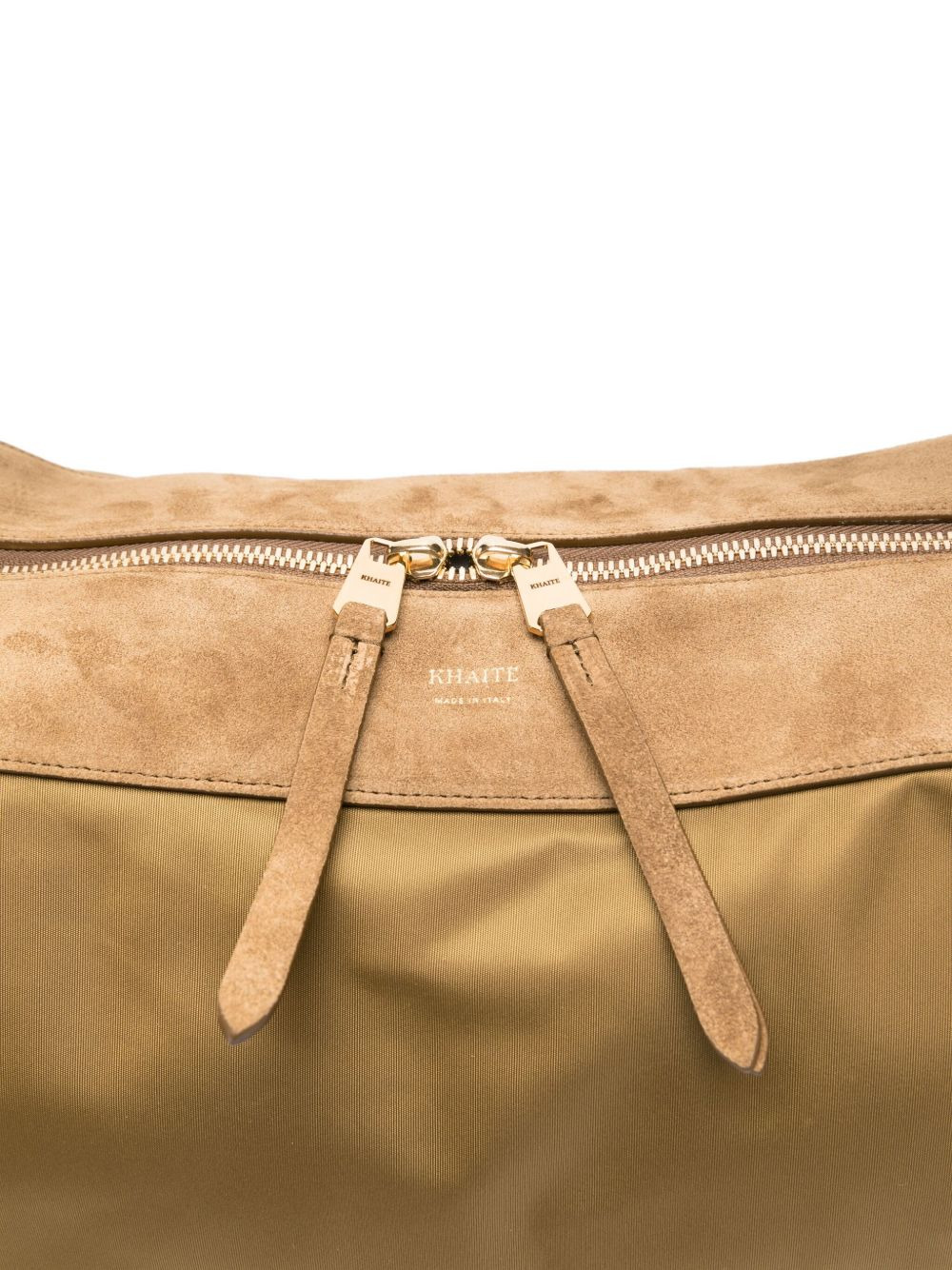 suede-trimmed shoulder bag - 4