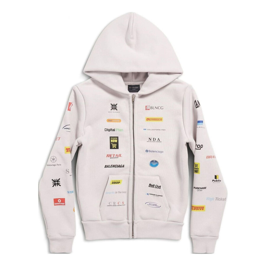 Balenciaga Ladies Business English Zip-Up Hoodie - 5