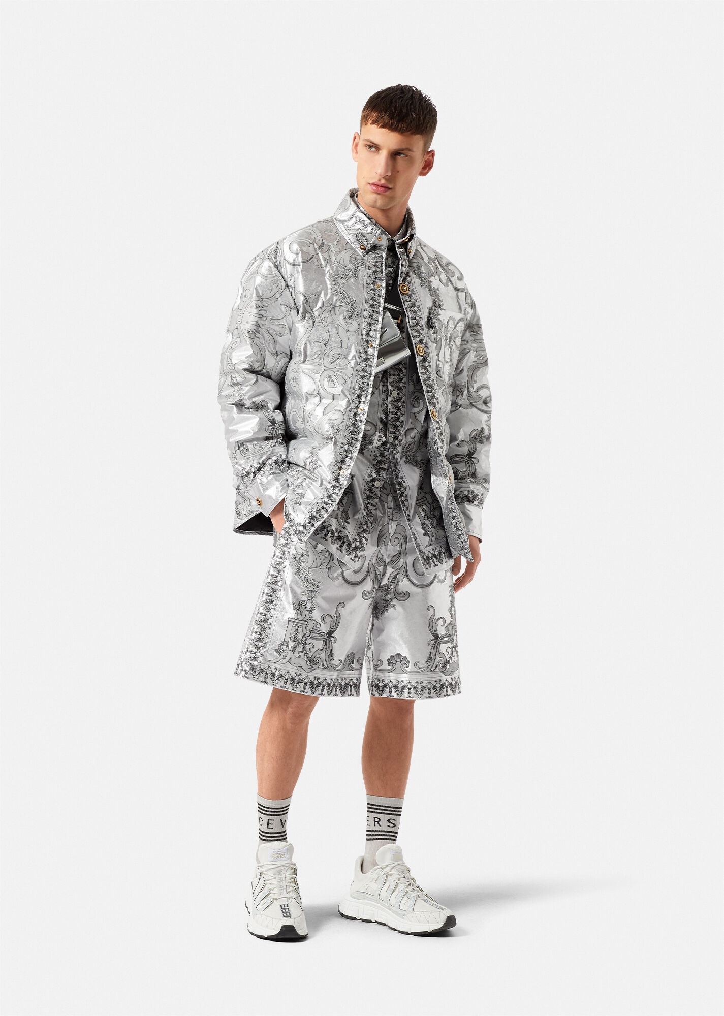 Silver Baroque Down Jacket - 2