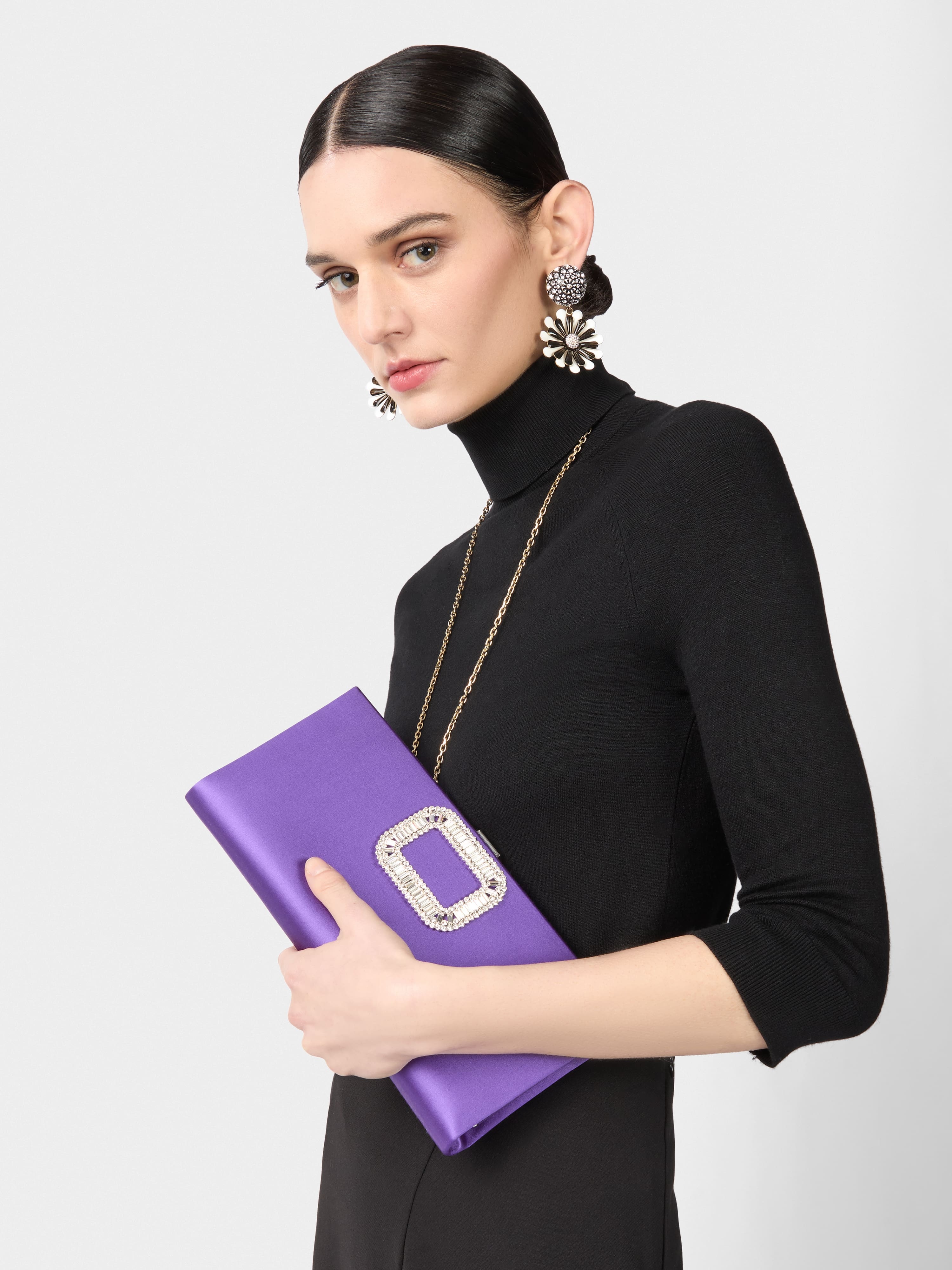 Pilgrim Buckle Clutch in Satin - 8