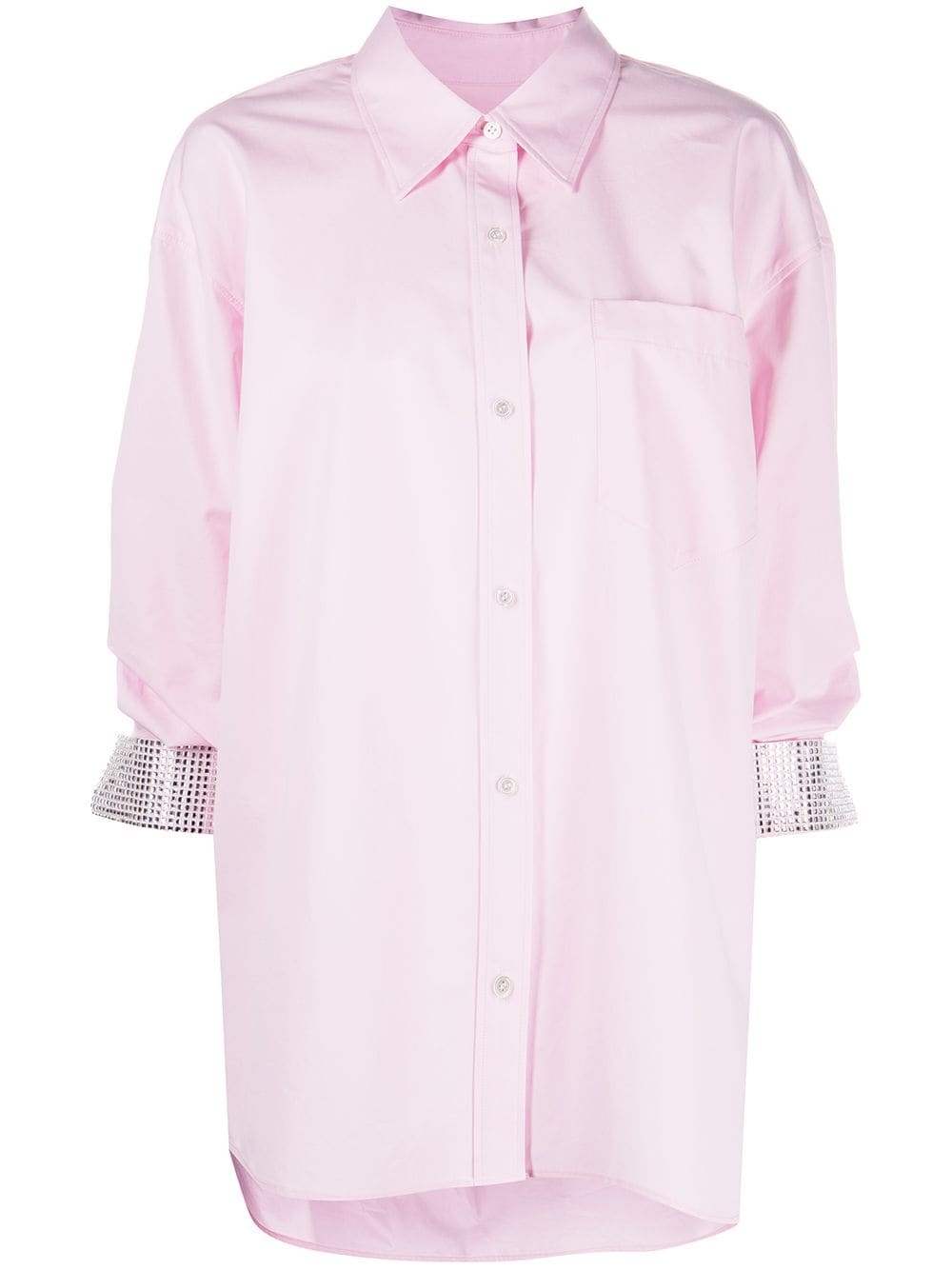 crystal-cuff cotton shirt - 1