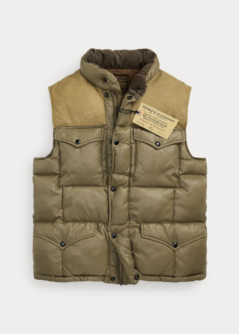 Leather-Yoke Quilted Ripstop Vest 1