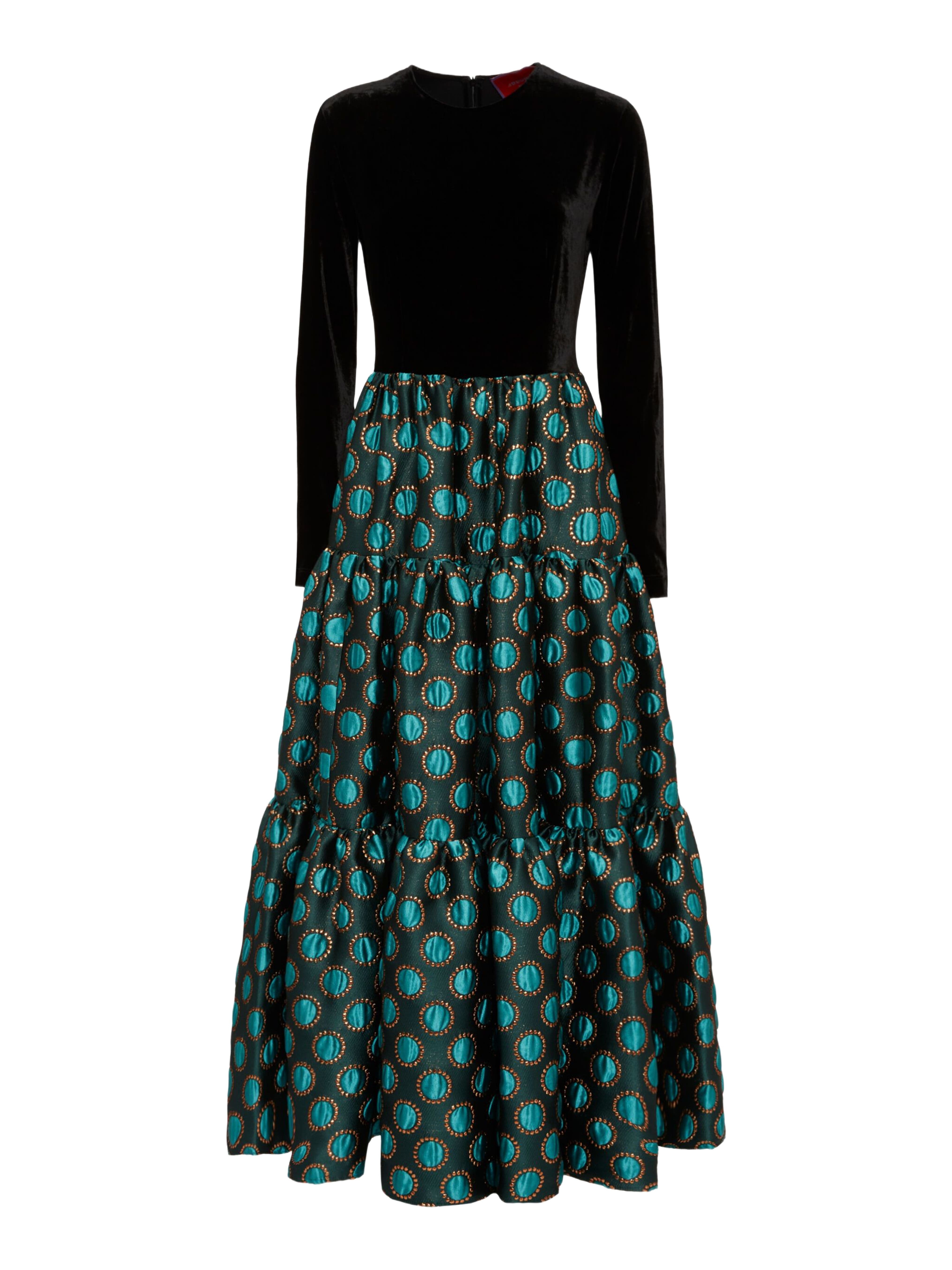 La DoubleJ Big Dress Jacquard Winter Sun Emerald at Nordstrom - 2