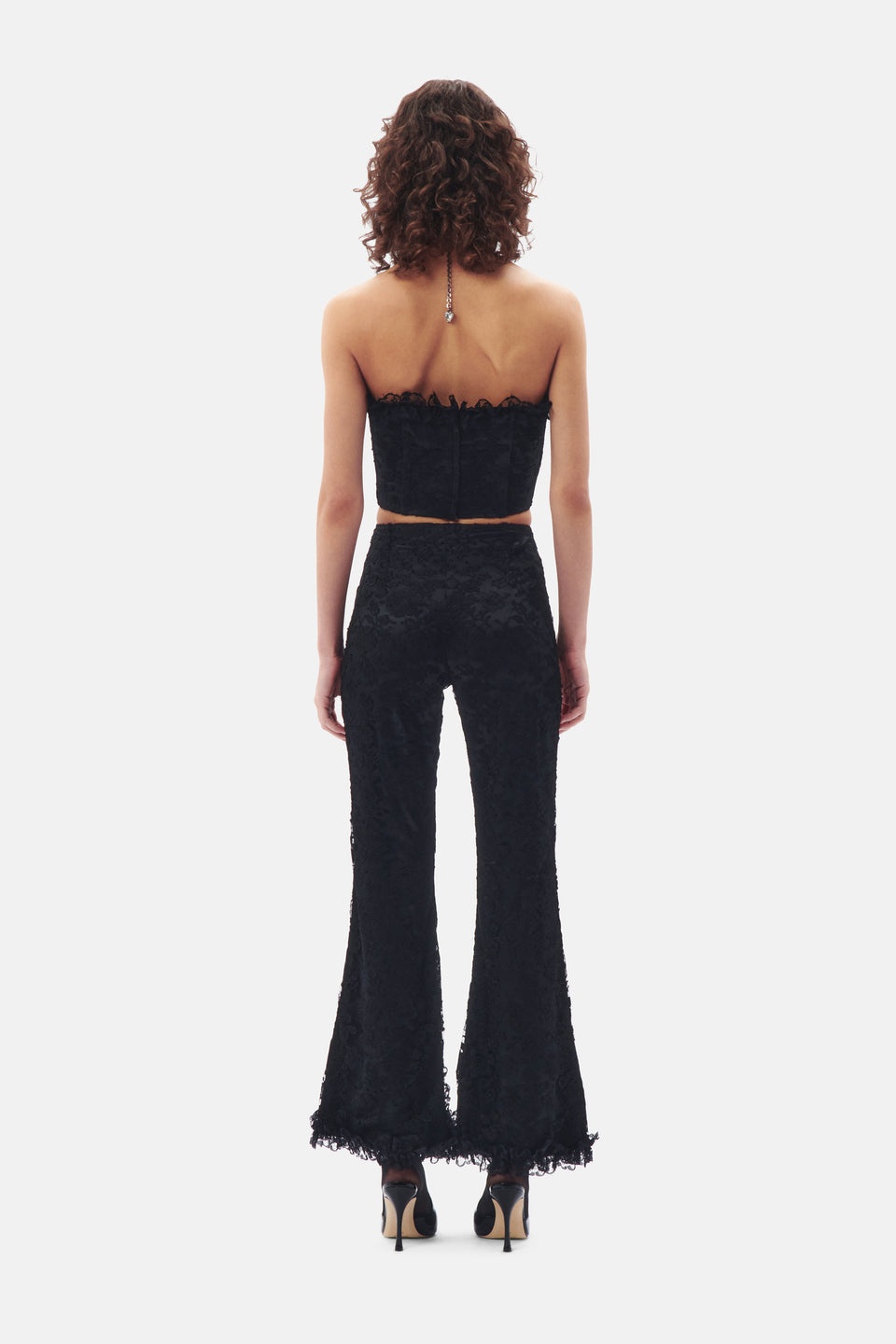 LACE BUSTIER WITH VELVET BOWS - 5