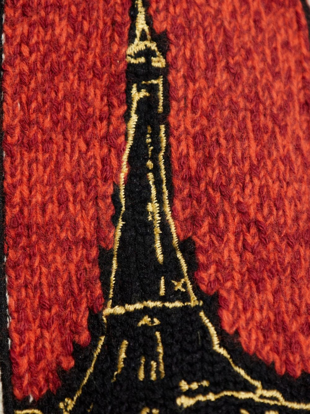 eiffel tower mount fuji wool cardigan - 5