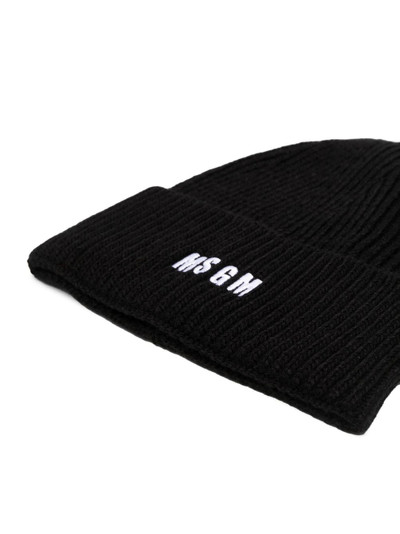 MSGM ribbed logo-embroidered beanie outlook