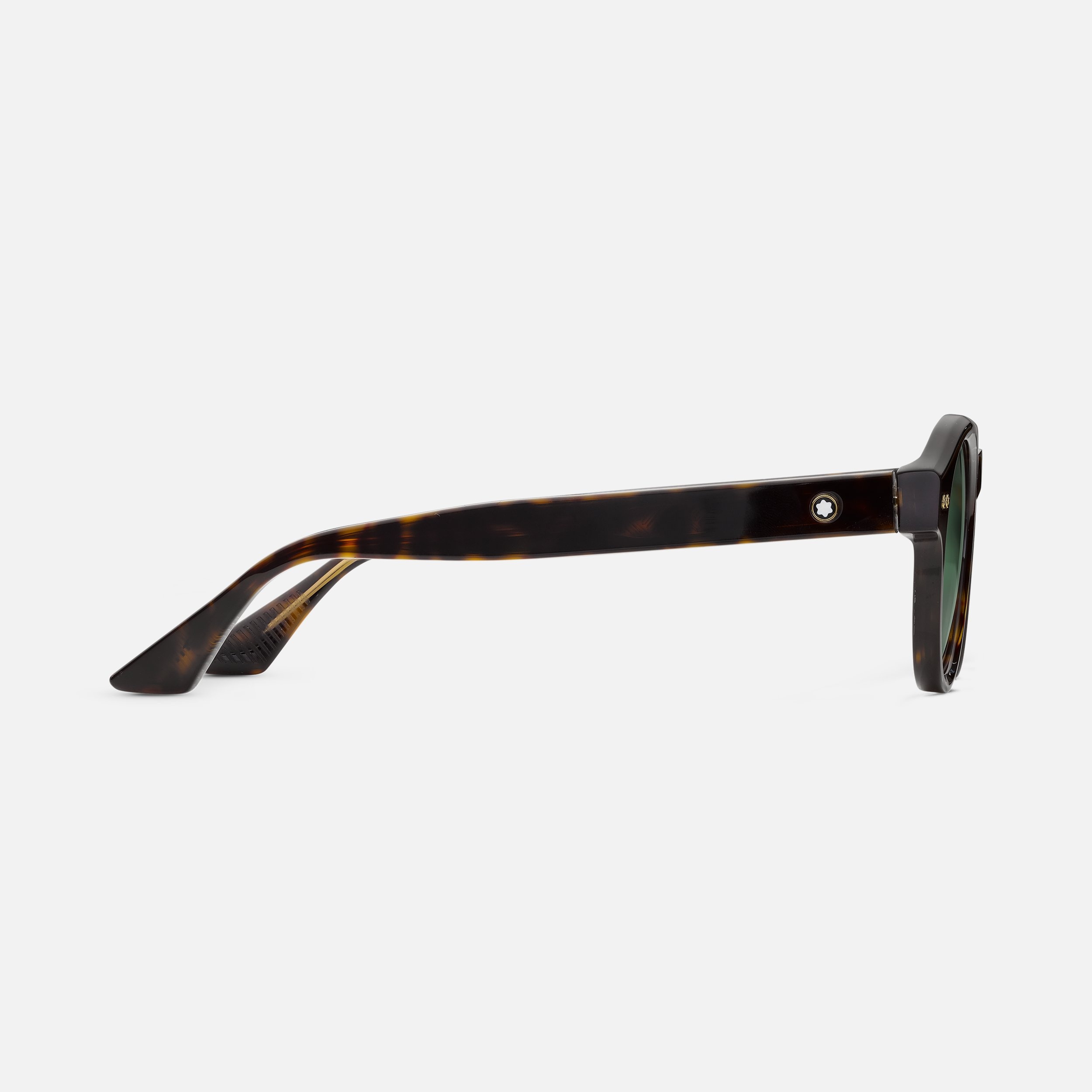 Montblanc Round Sunglasses with Havana-Colored Acetate Frame 