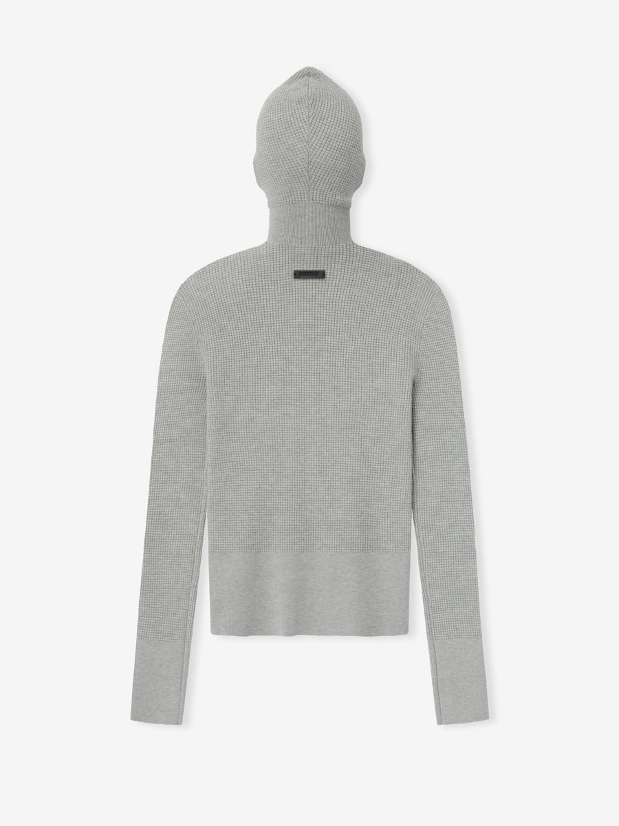 Womens Waffle Long Sleeve Hoodie - 2