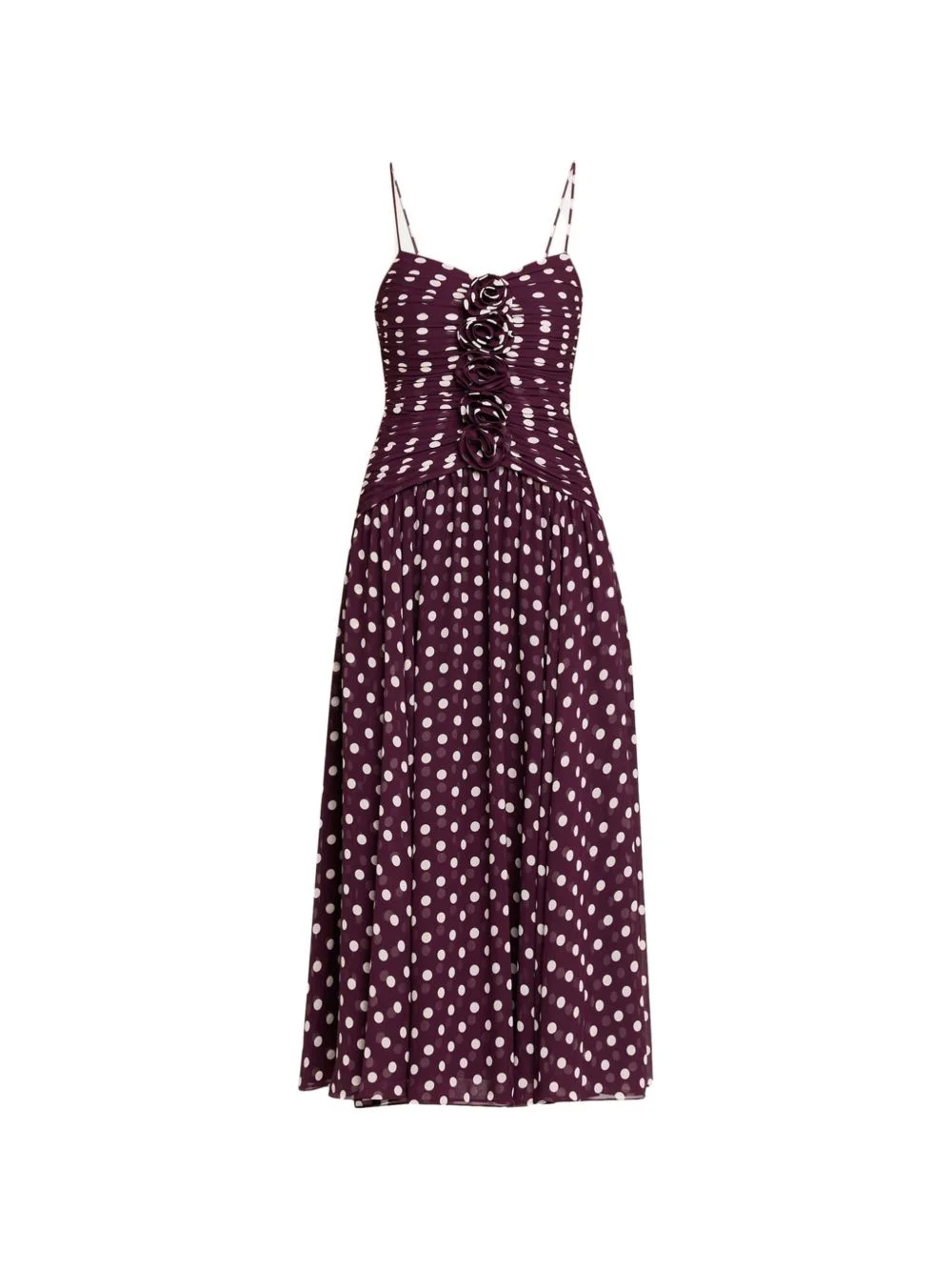 Camille polka dot ruffle midi dress - 1