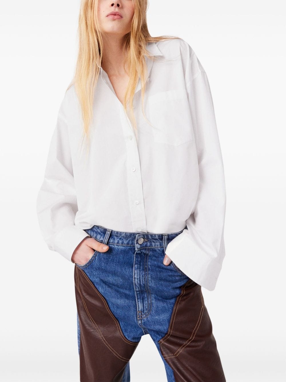 tiger-print oversized silk shirt - 4