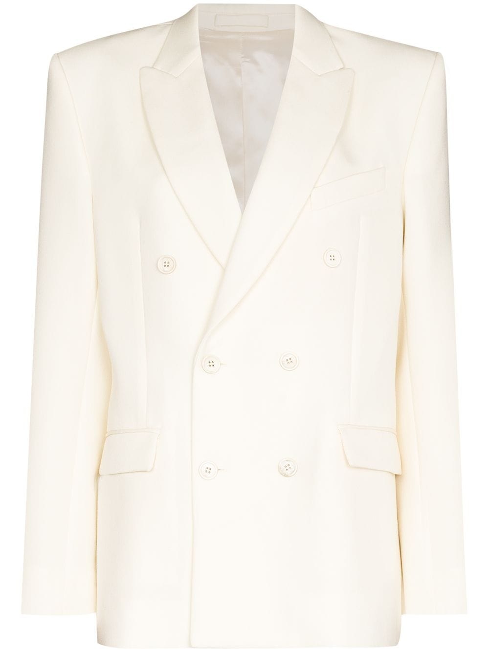 double-breasted wool blazer - 1