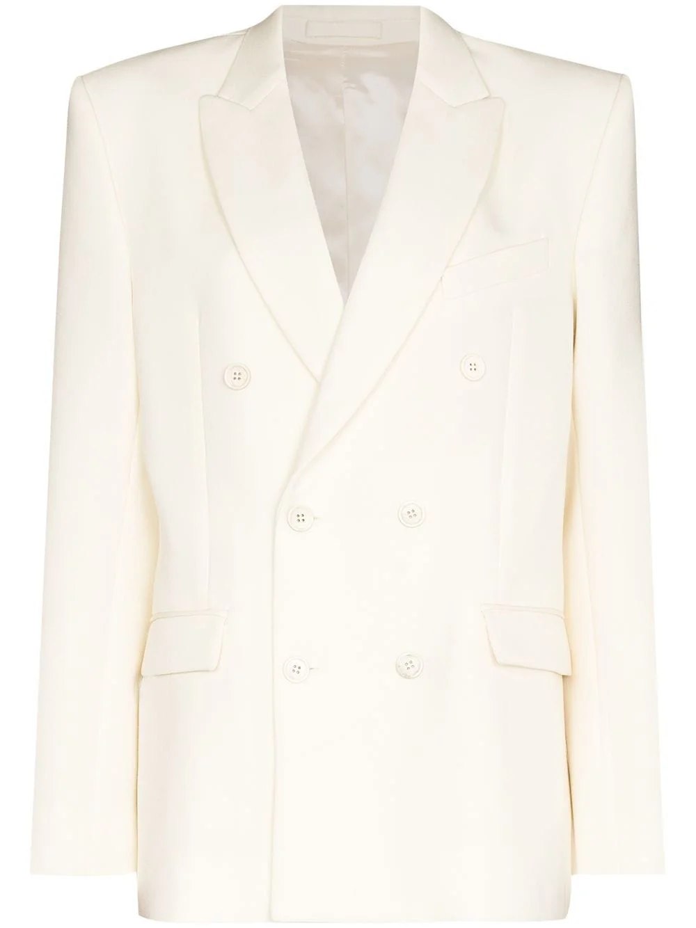 double-breasted wool blazer - 1