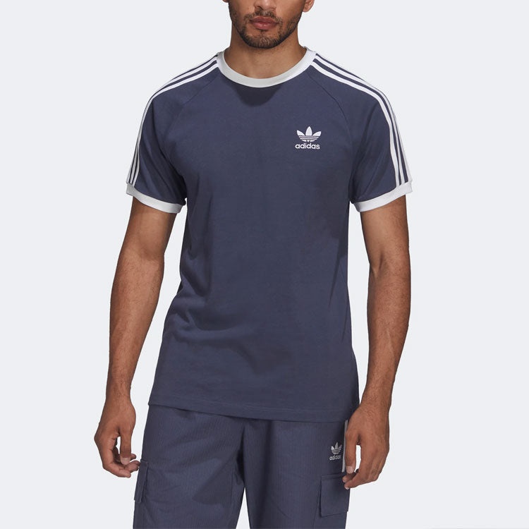 Men's adidas originals Home Short Sleeve Blue Purple T-Shirt HE9545 - 2