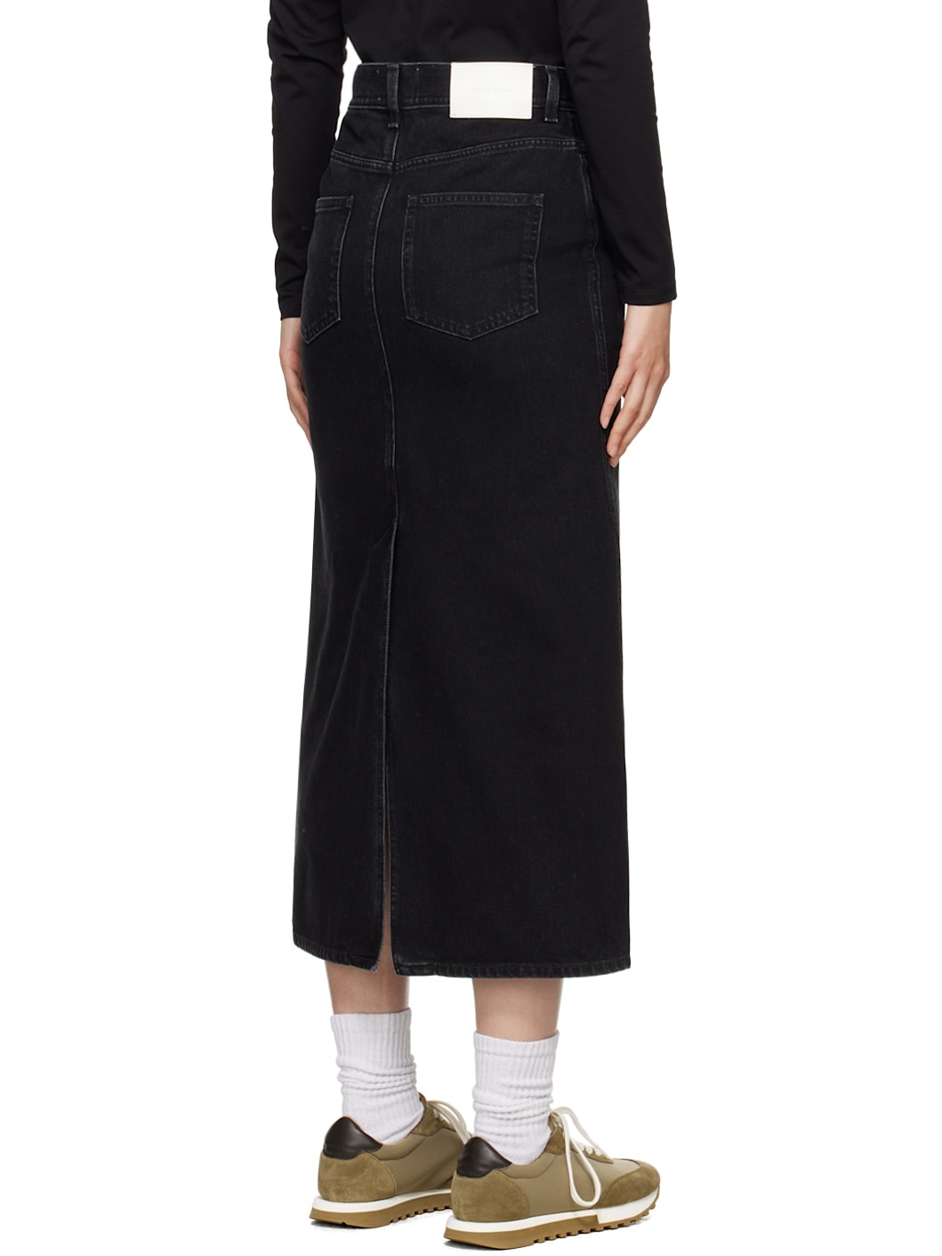 Black Rona Denim Midi Skirt - 3