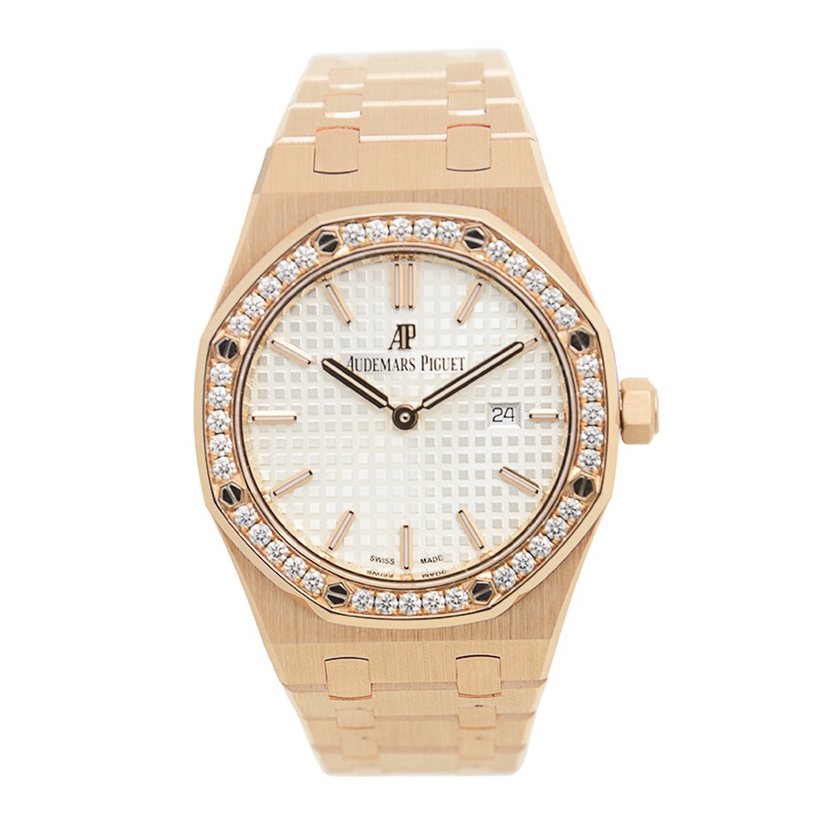 Audemars Piguet Royal Oak Silver Dial 18kt Rose Gold Ladies Watch 67651ORZZ1261OR01 - 2