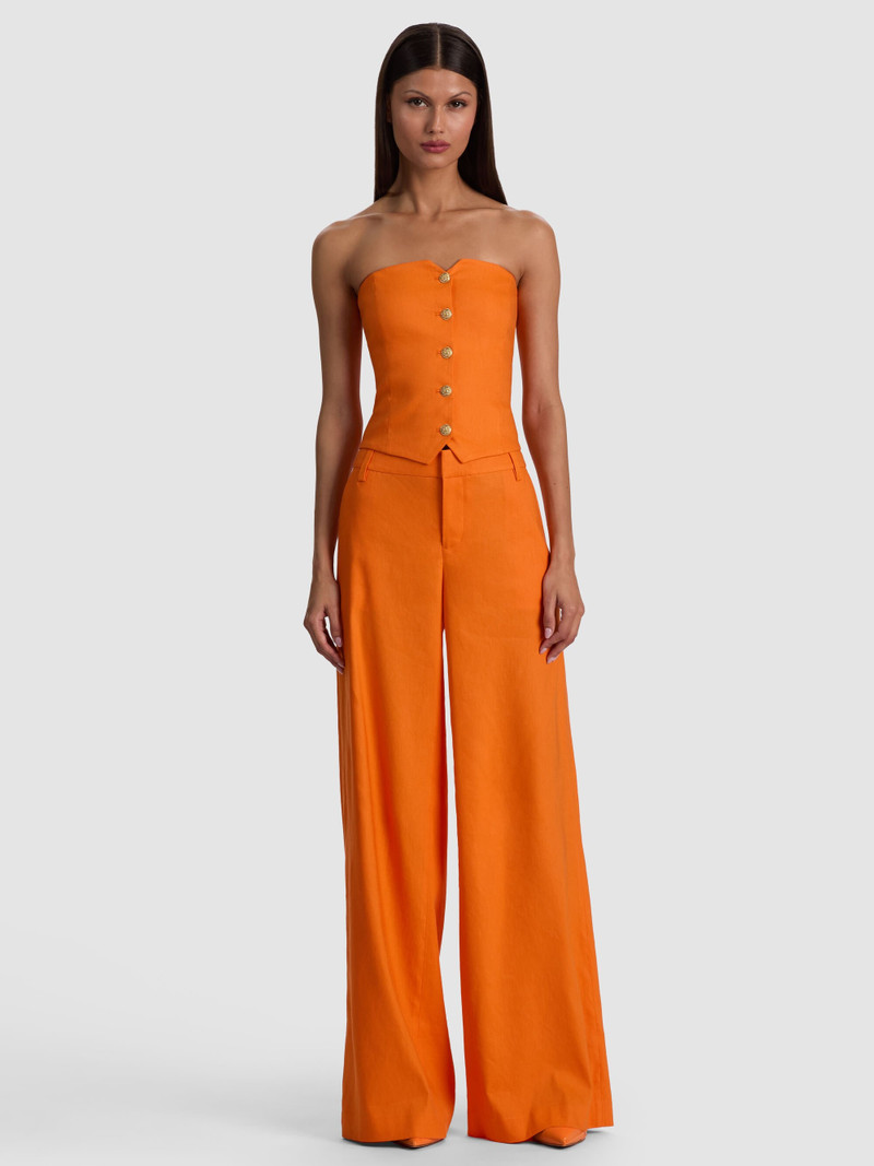 KELCEY STRAPLESS LINEN VEST - ORANGE PEEL 3