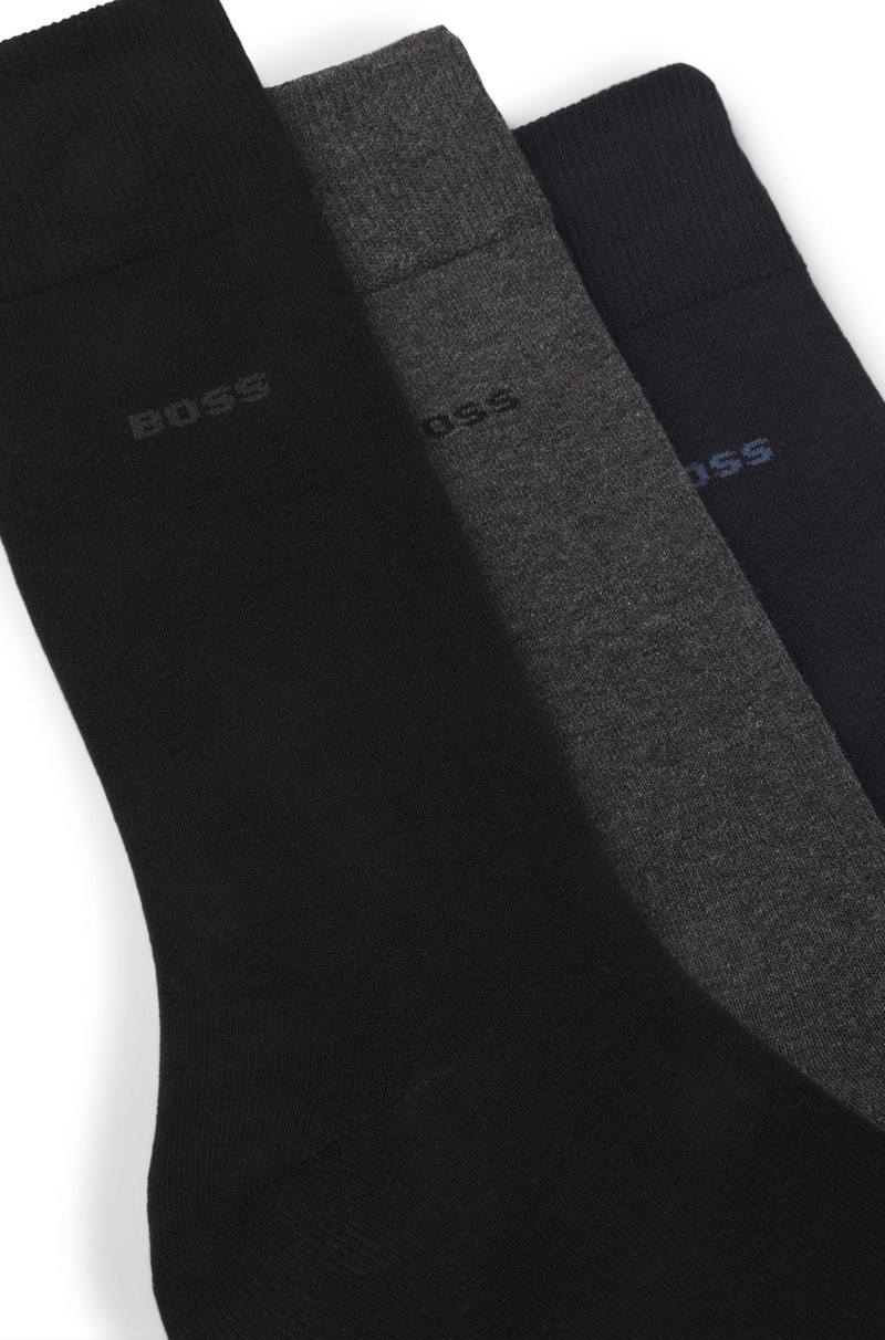 BOSS THREE-PACK OF REGULAR-LENGTH SOCKS WITH LOGOS outlook
