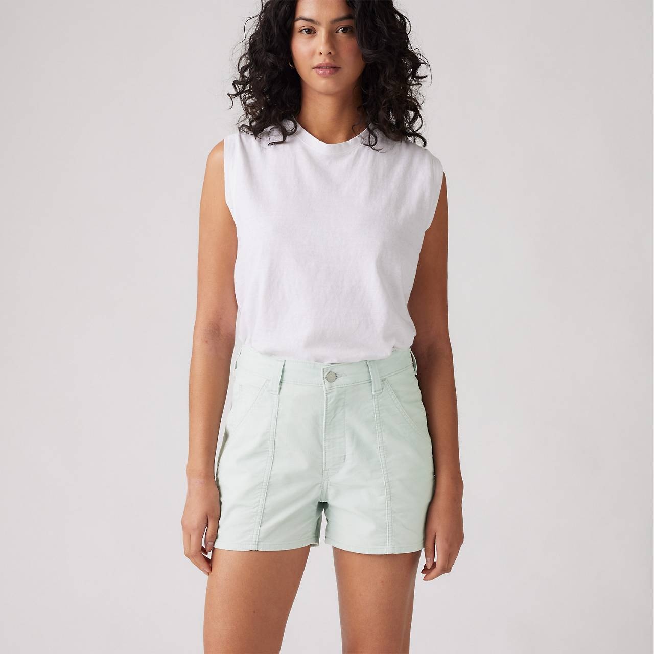 LIGHTWEIGHT CORDUROY CARPENTER WOMEN'S SHORTS - 4