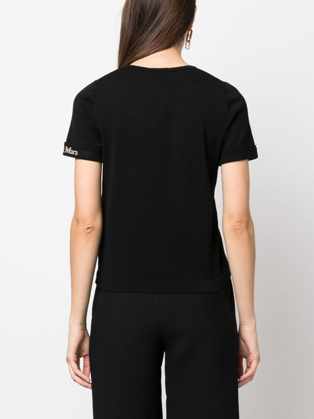 embroidered-logo knitted top - 4