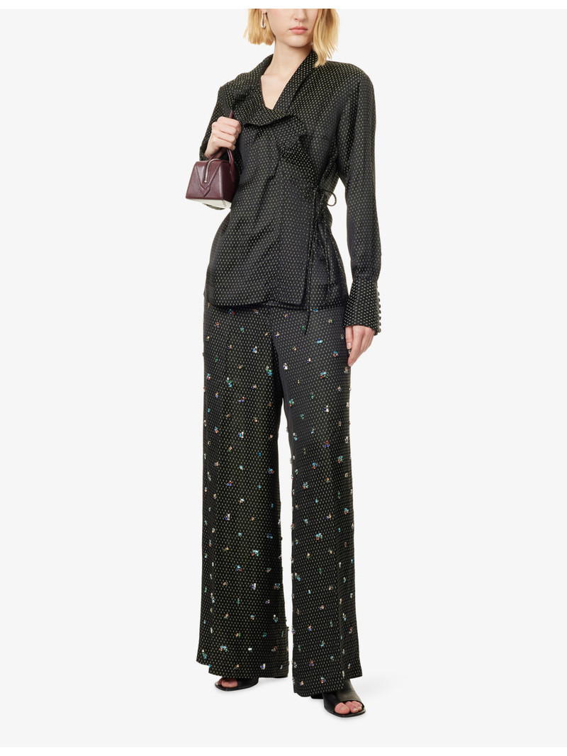 Dries Van Noten Frilled Printed Woven Shirt outlook