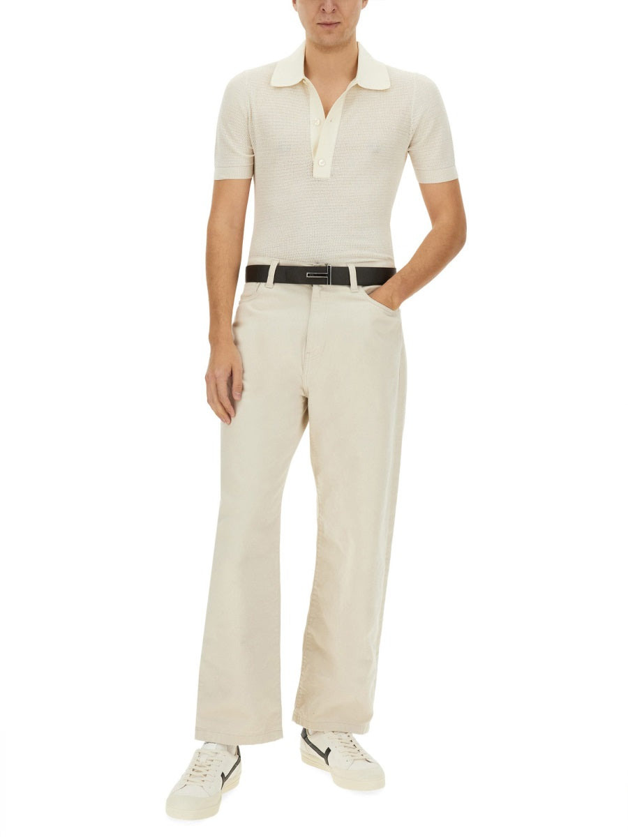 Tom Ford Men Cotton And Silk Polo Shirt - 2