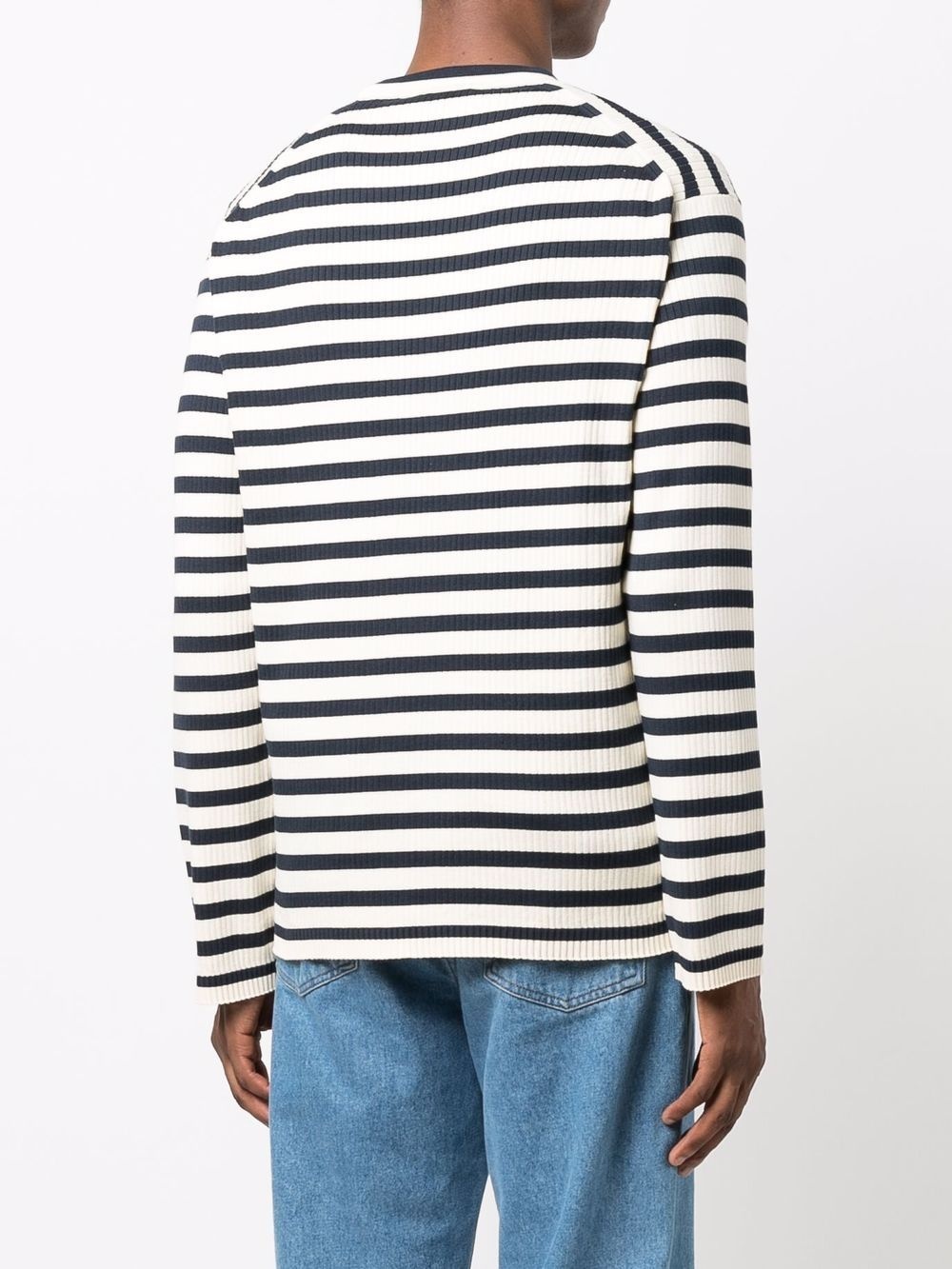 horizontal-stripe long-sleeve top - 4