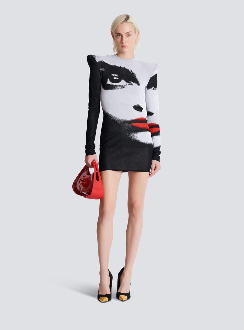 Balmain Jacquard knit dress with Face motif outlook