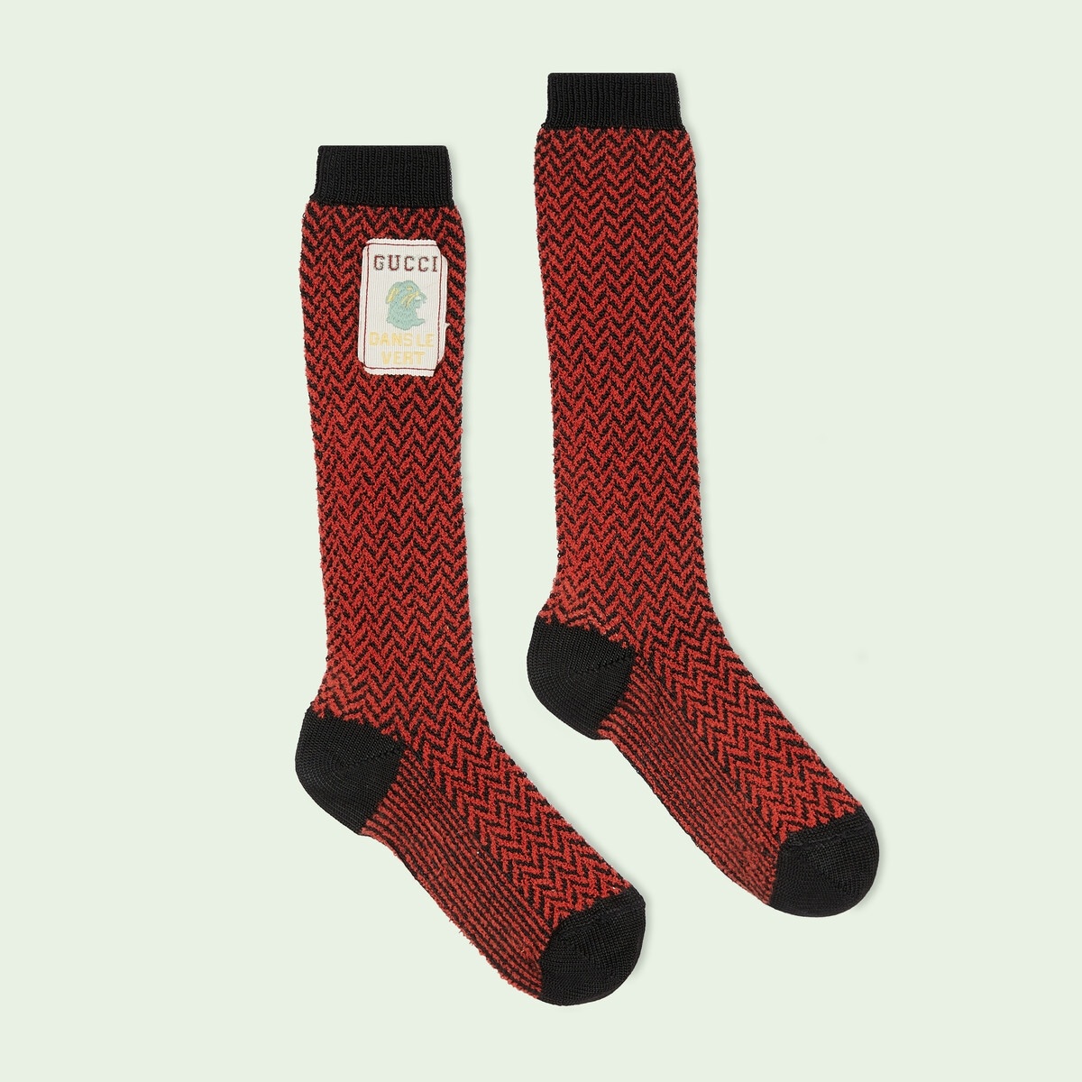 Nylon herringbone socks with label - 2