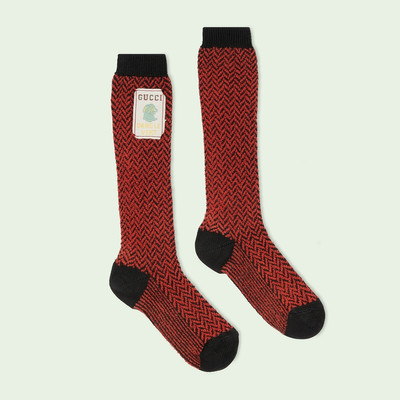 GUCCI Nylon herringbone socks with label outlook