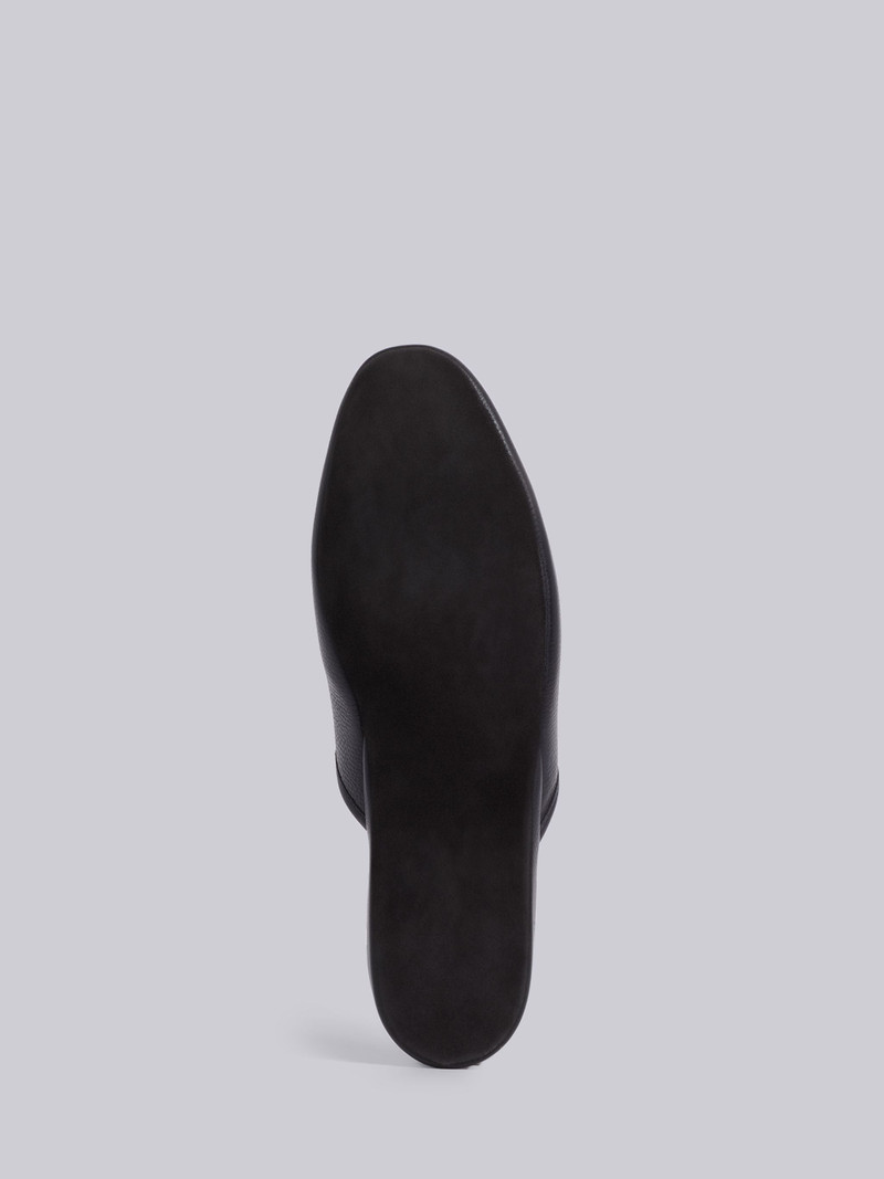Black Pebbled Grosgrain Tab Slipper 5
