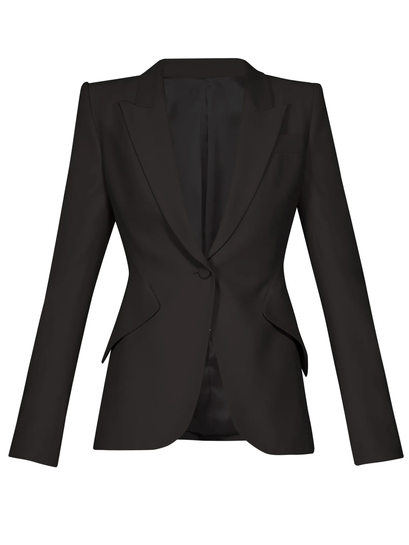 Single-breasted crepe blazer - 1