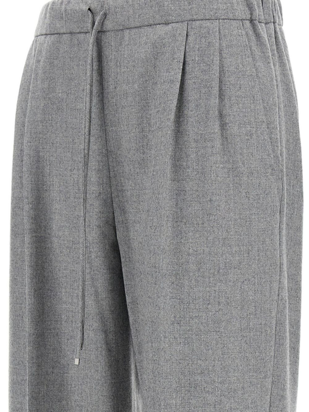 pleated-front drawstring trousers - 3