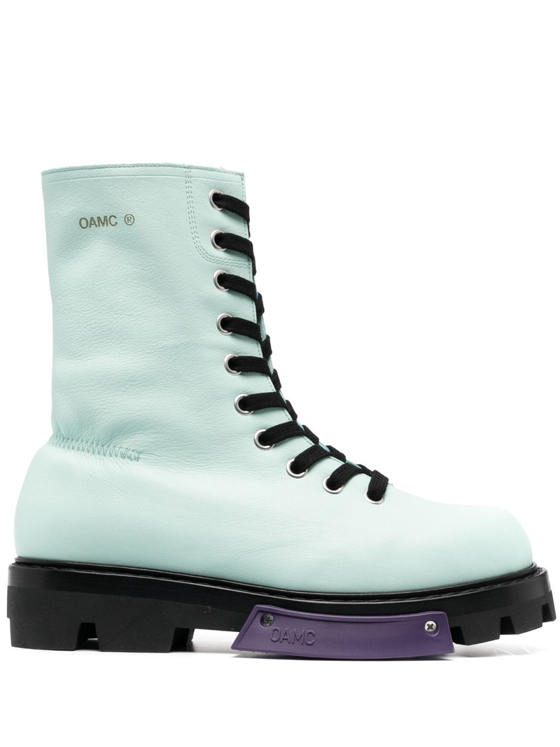 logo-print lace-up fastening boots 1