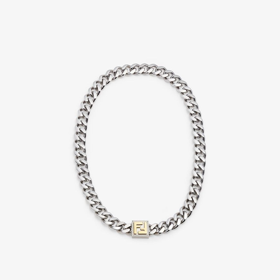 Palladium and gold-colored necklace - 1