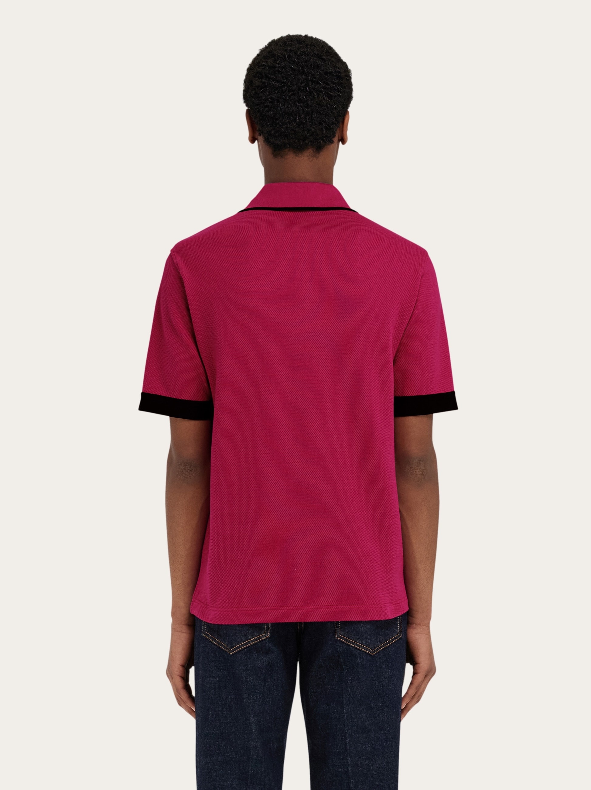 Polo shirt with contrasting sleeve detail - 3