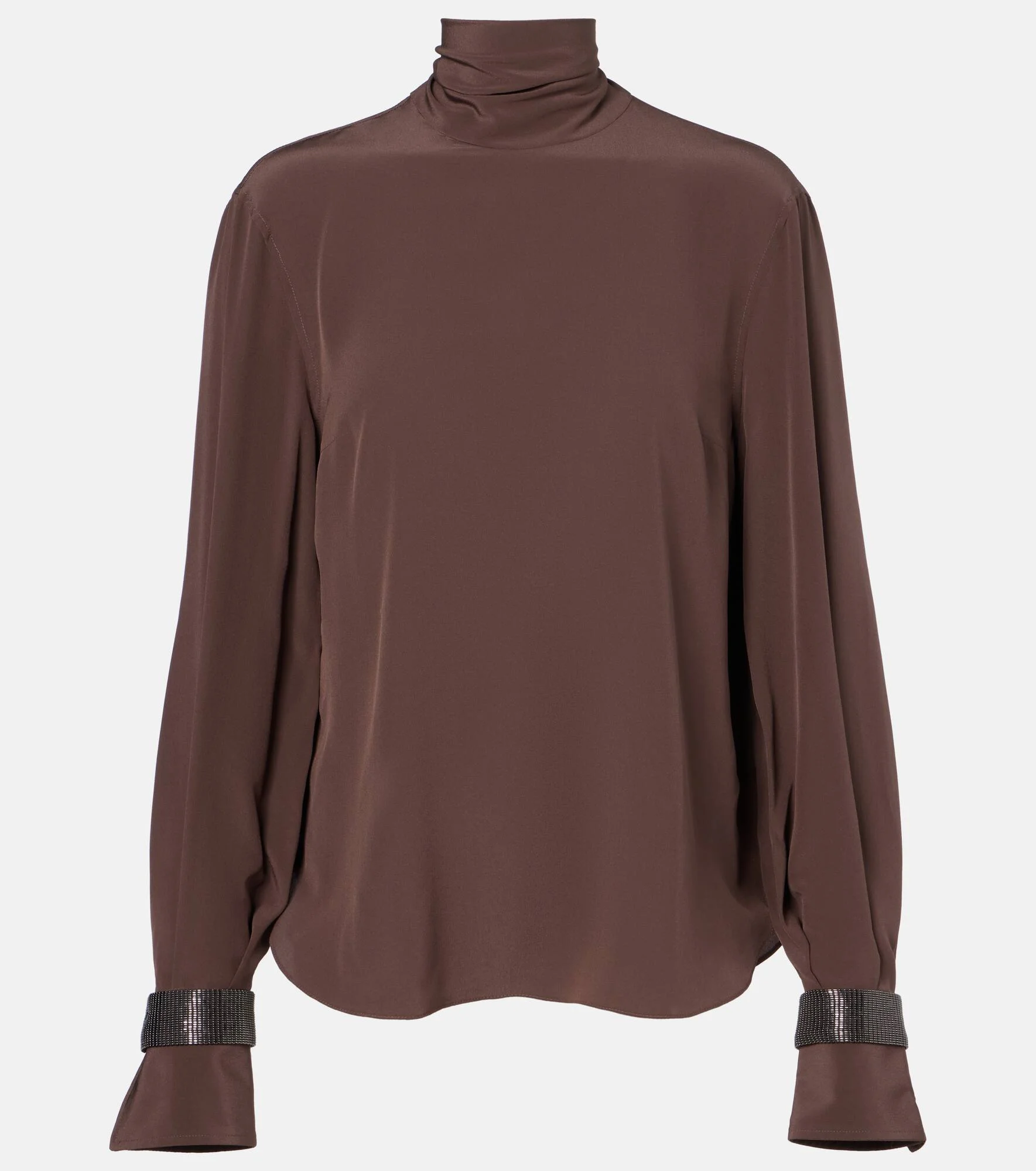 Monili turtleneck silk blouse - 1