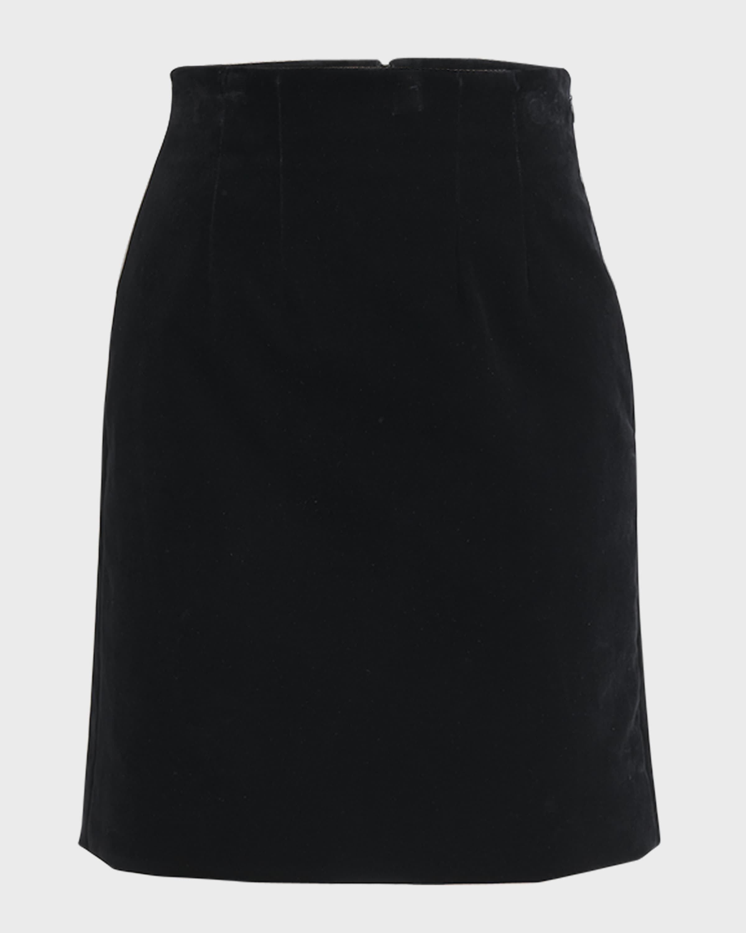Velvet A-Line Mini Skirt - 1