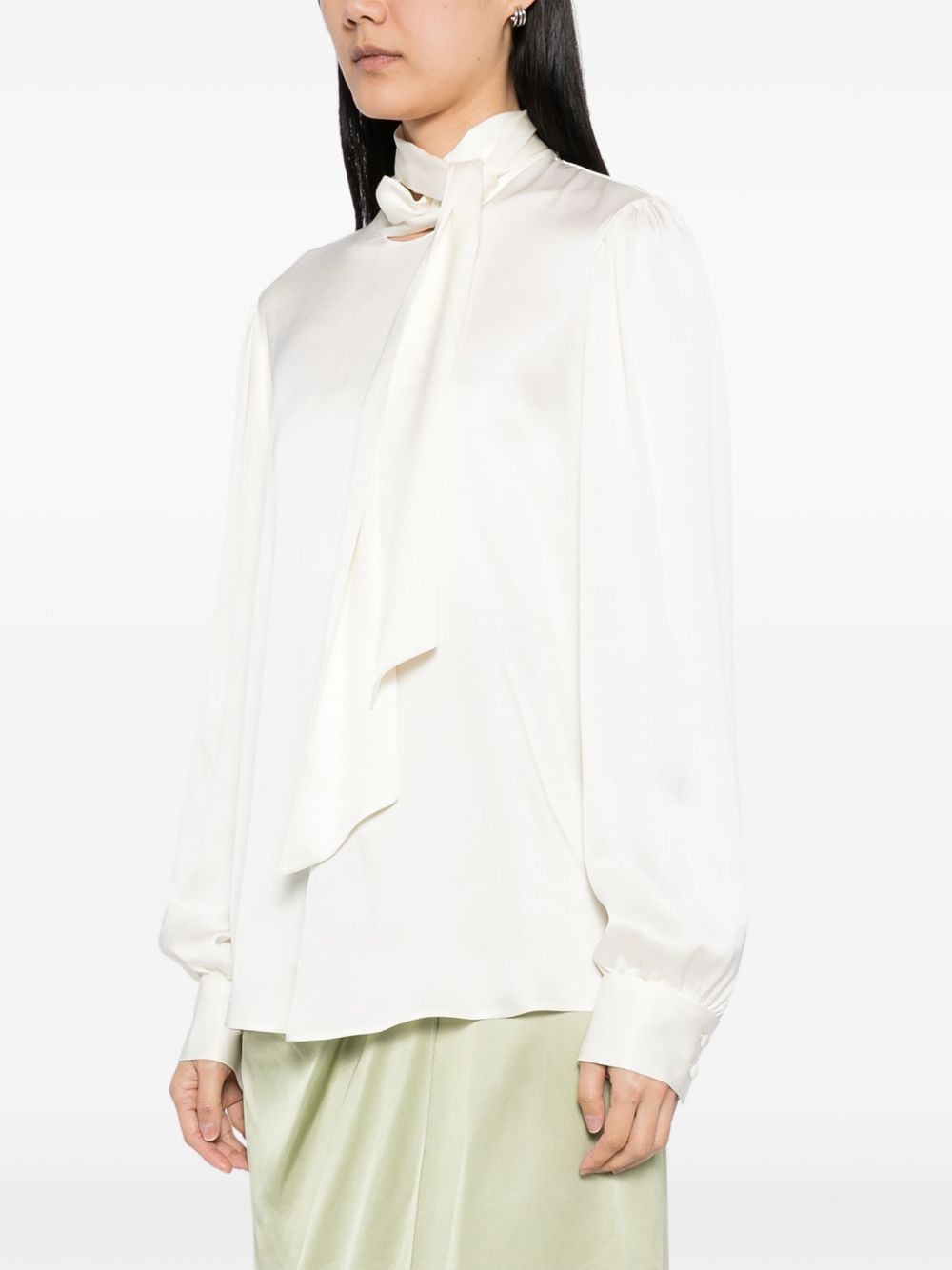 satin bow-detail blouse - 3