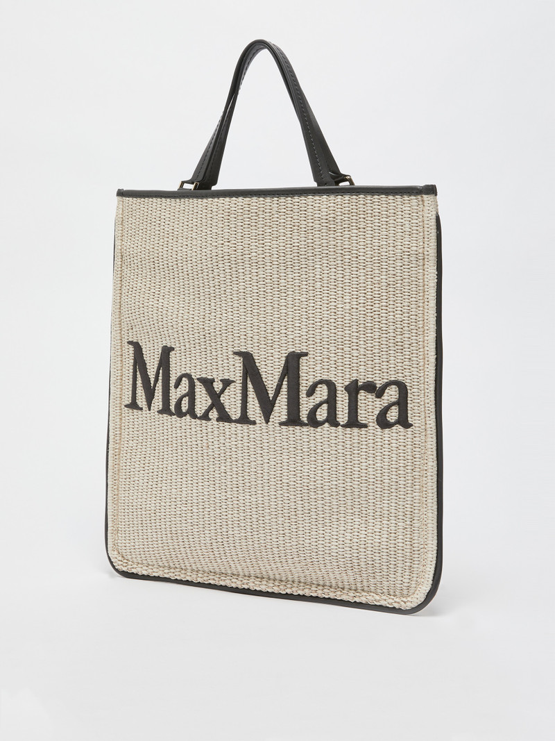 Max Mara EASYBAG Woven straw tote bag outlook
