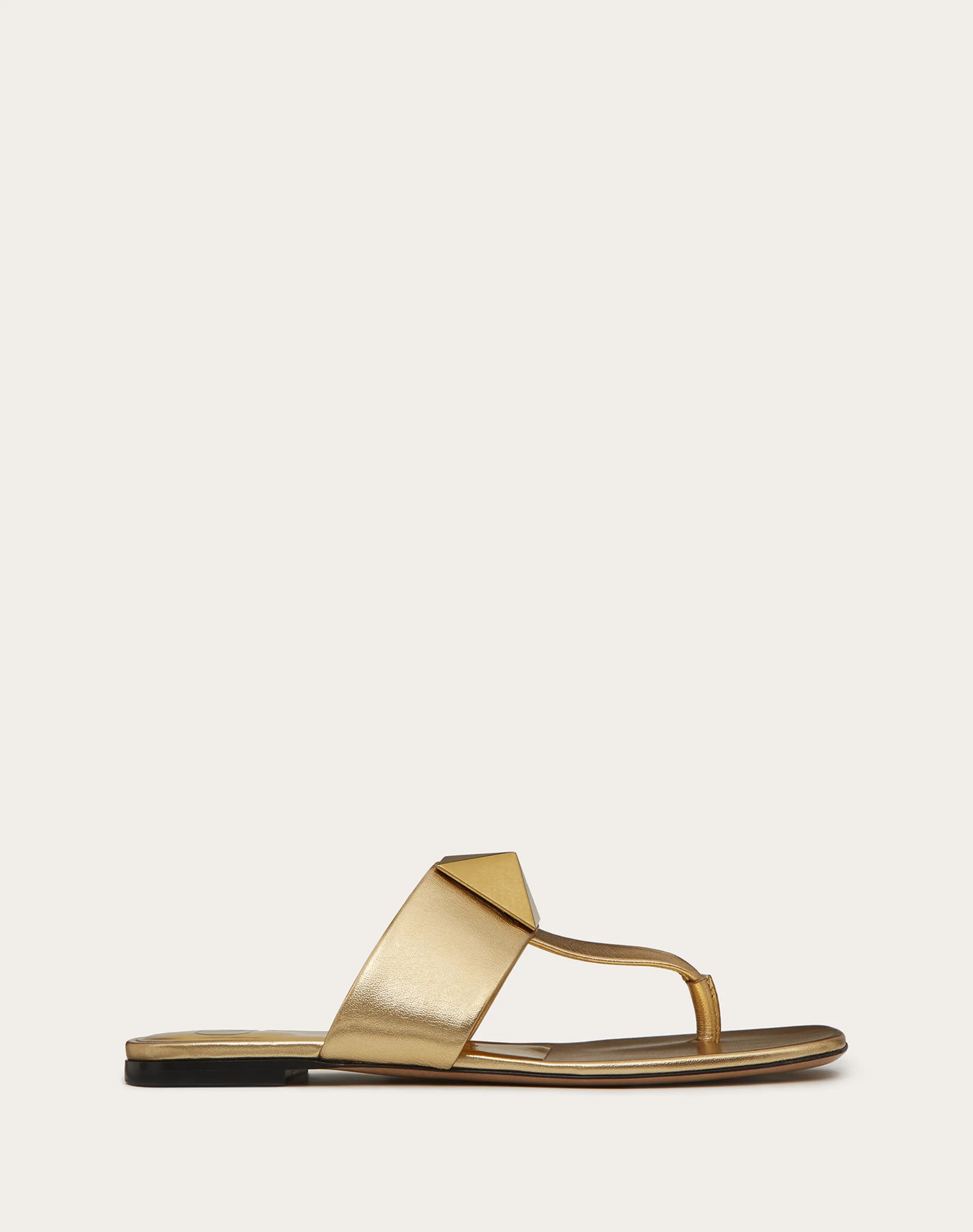 ONE STUD METALLIC NAPPA FLAT THONG SANDAL - 1