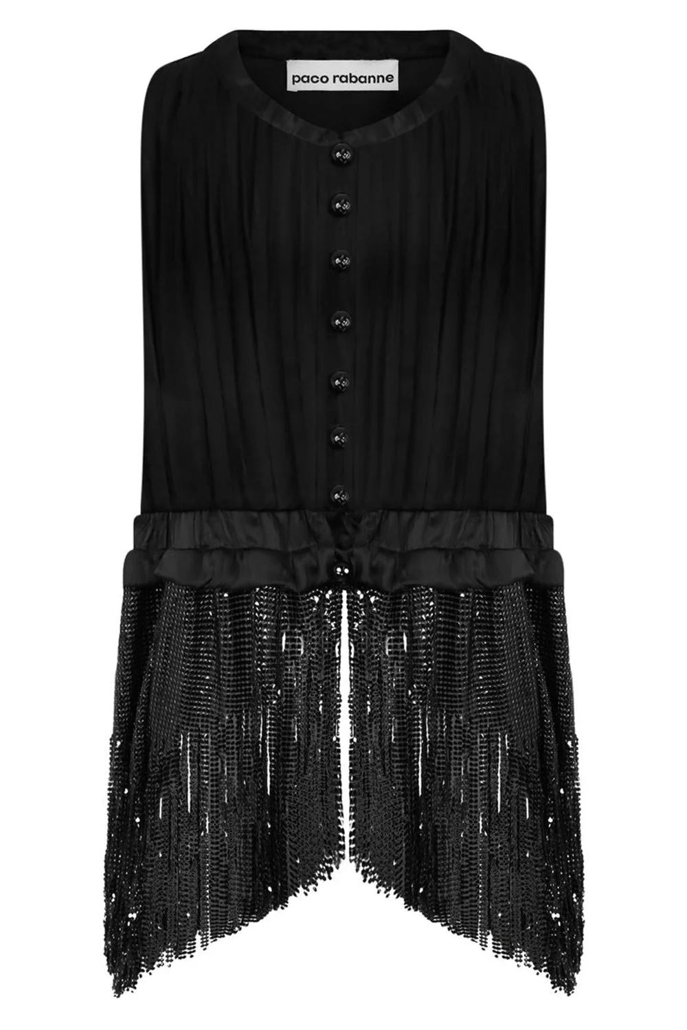 Satin & mini mesh fringed top - 1