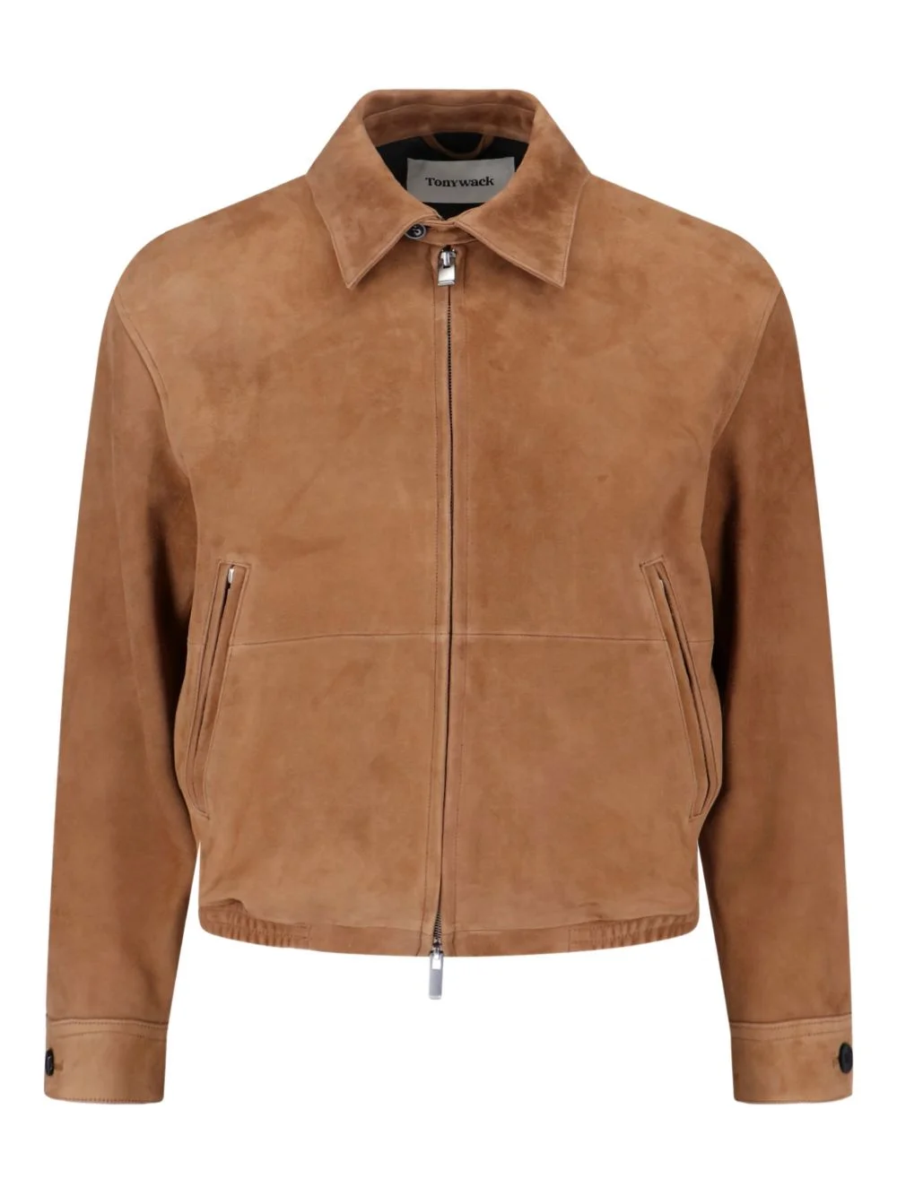 zip-up suede jacket - 1