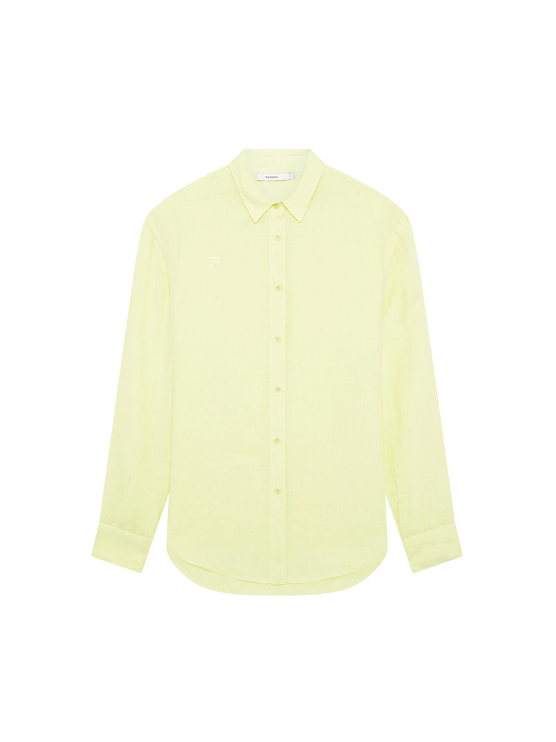 Womens Linen Overshirt - Soft Lime 1